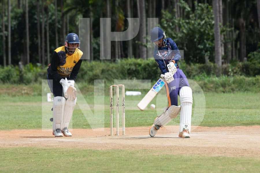 Cricket player in action